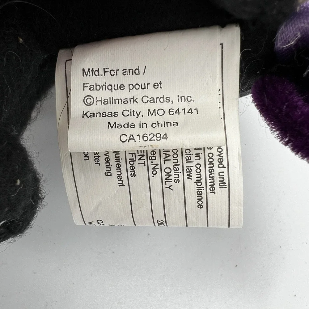 Vintage Hallmark Halloween Plush Black Cat Witch Fridge Magnet Pumpkin‎
